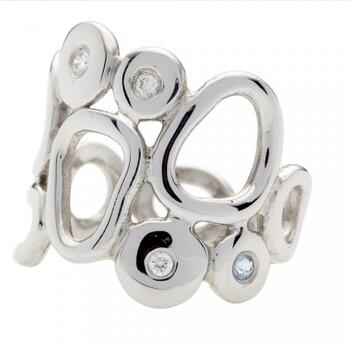 Lene Visholm Ring 0.11ct Wsi Topas hvit 585