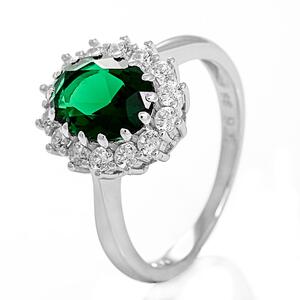 Ring Rosett Smaragd CZ 925