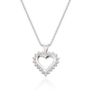 Anheng hjerte 0.32ct Wsi hvitt gull