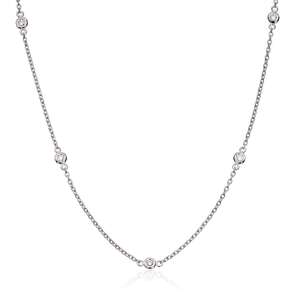 Kjede med diamanter tot. 0,10ct WSI  hvitt gull