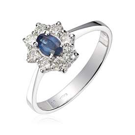 Ring rosett 0.50CT WSI  Safir hv 585