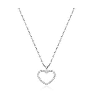 Anheng hjerte diamanter 0,25ct WSI hvitt gull