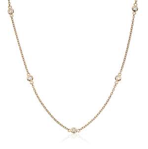 Kjede i gult gull med 0,10ct WSI  diamanter