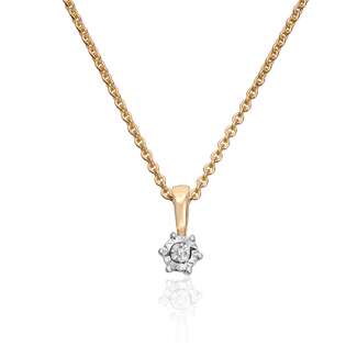 Anheng med diamanter 0,01ct WSI gult gull
