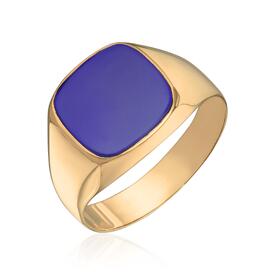 Ring i 14K gult gull med Lapis stein