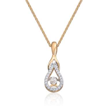 "Dancing diamond" Anheng 0,18ct WSI i gult gull