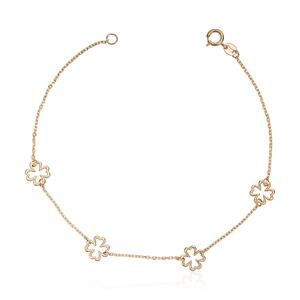 Armbånd med blomster 14K gult gull