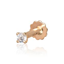Piercing 14K Gult gull med zirkon