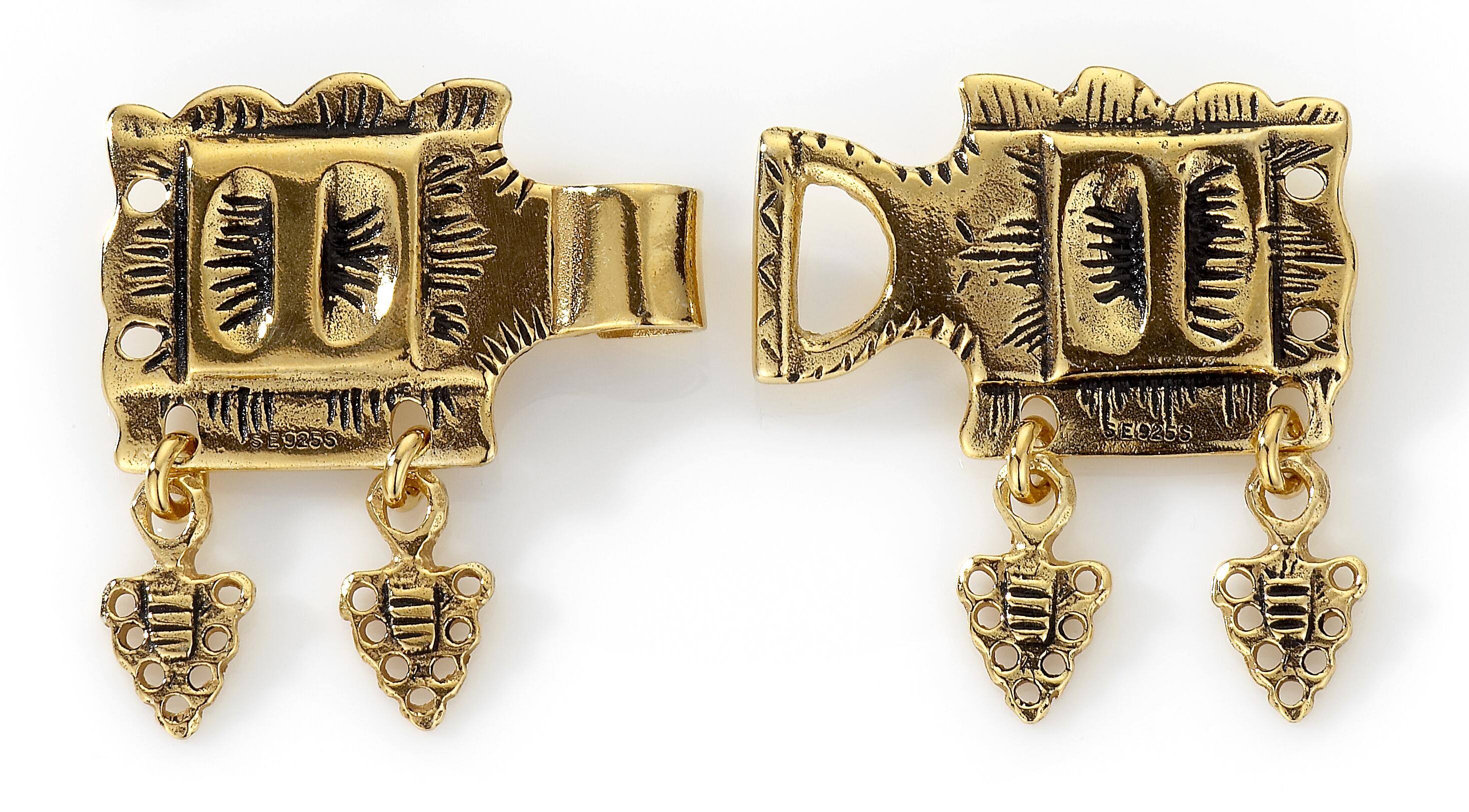 Beltelås sølv forgylt med lite øsken