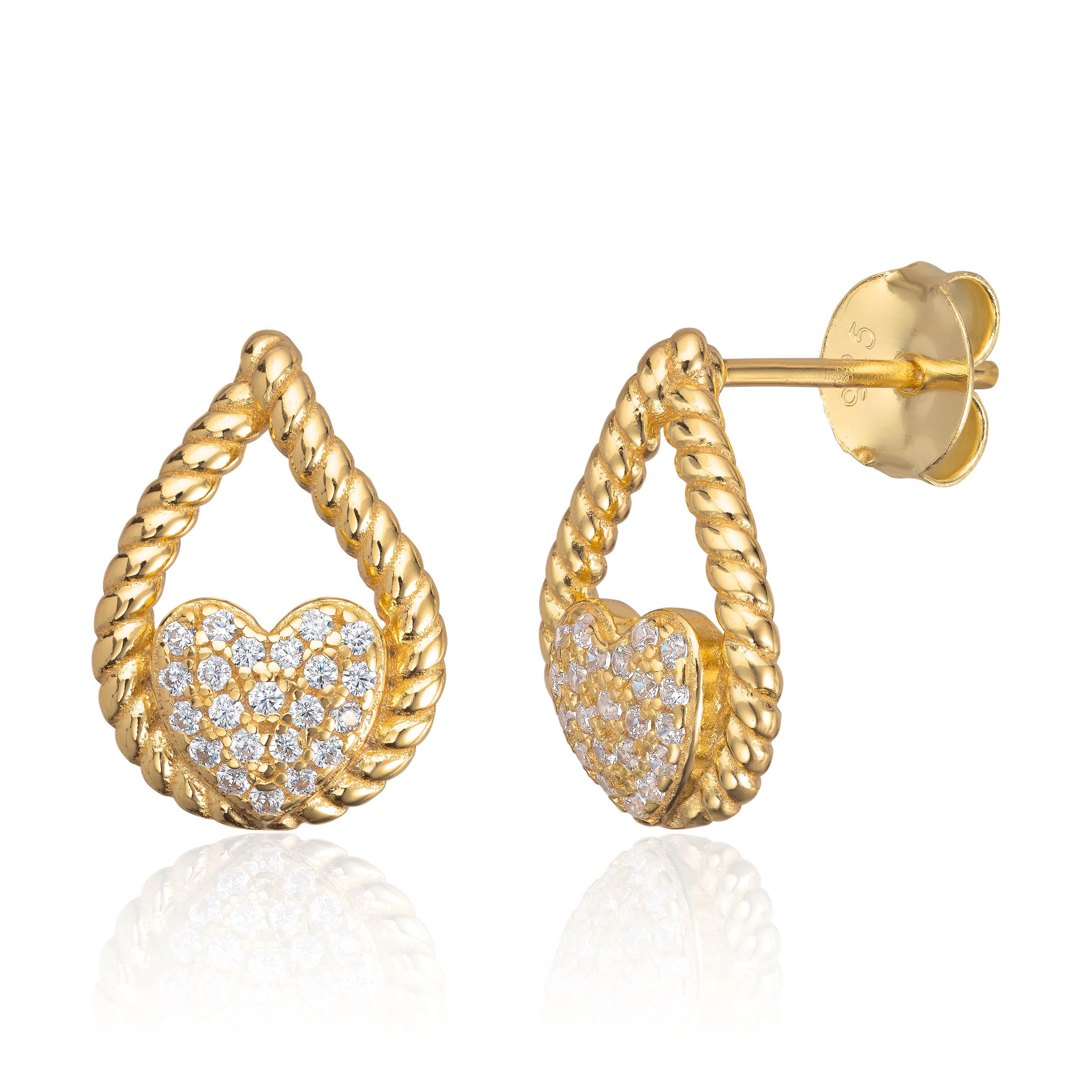 Ørepynt "Vintage charm" i forgylt sølv