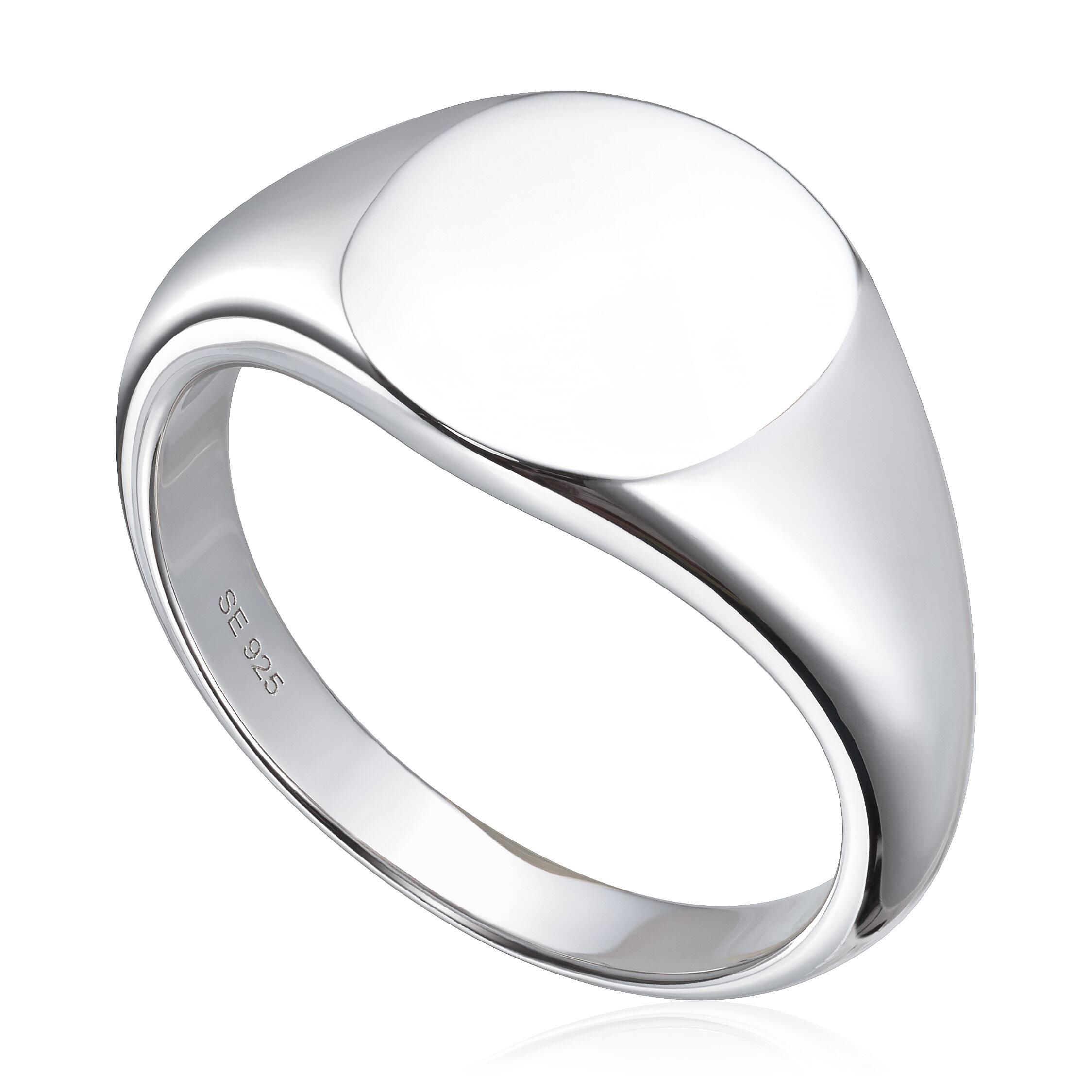 Signet ring i sølv rhodinert