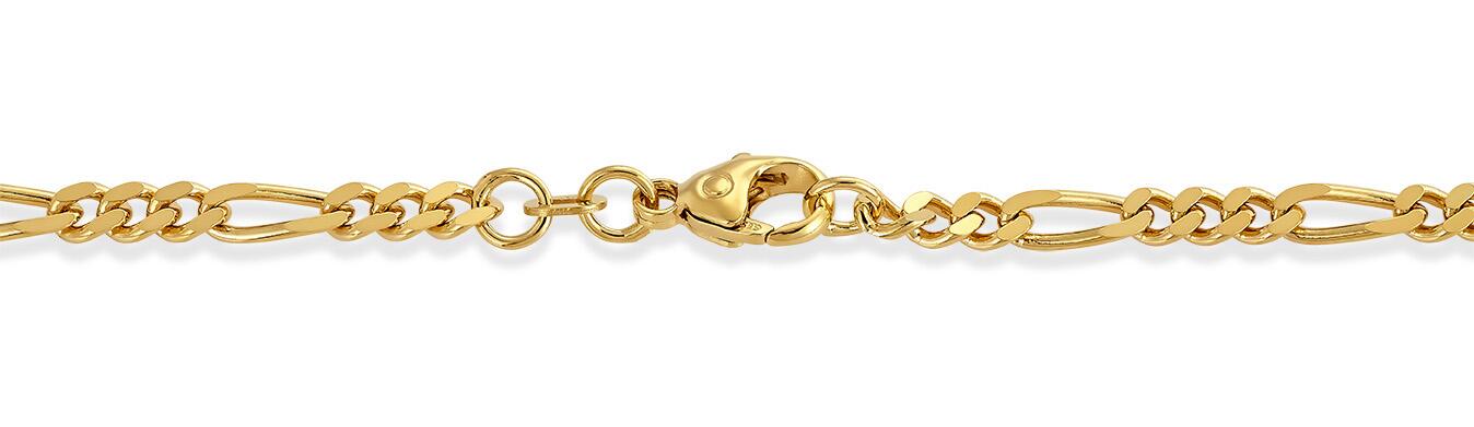 Figaro armbånd 2,4 mm 925 forgylt 19 cm