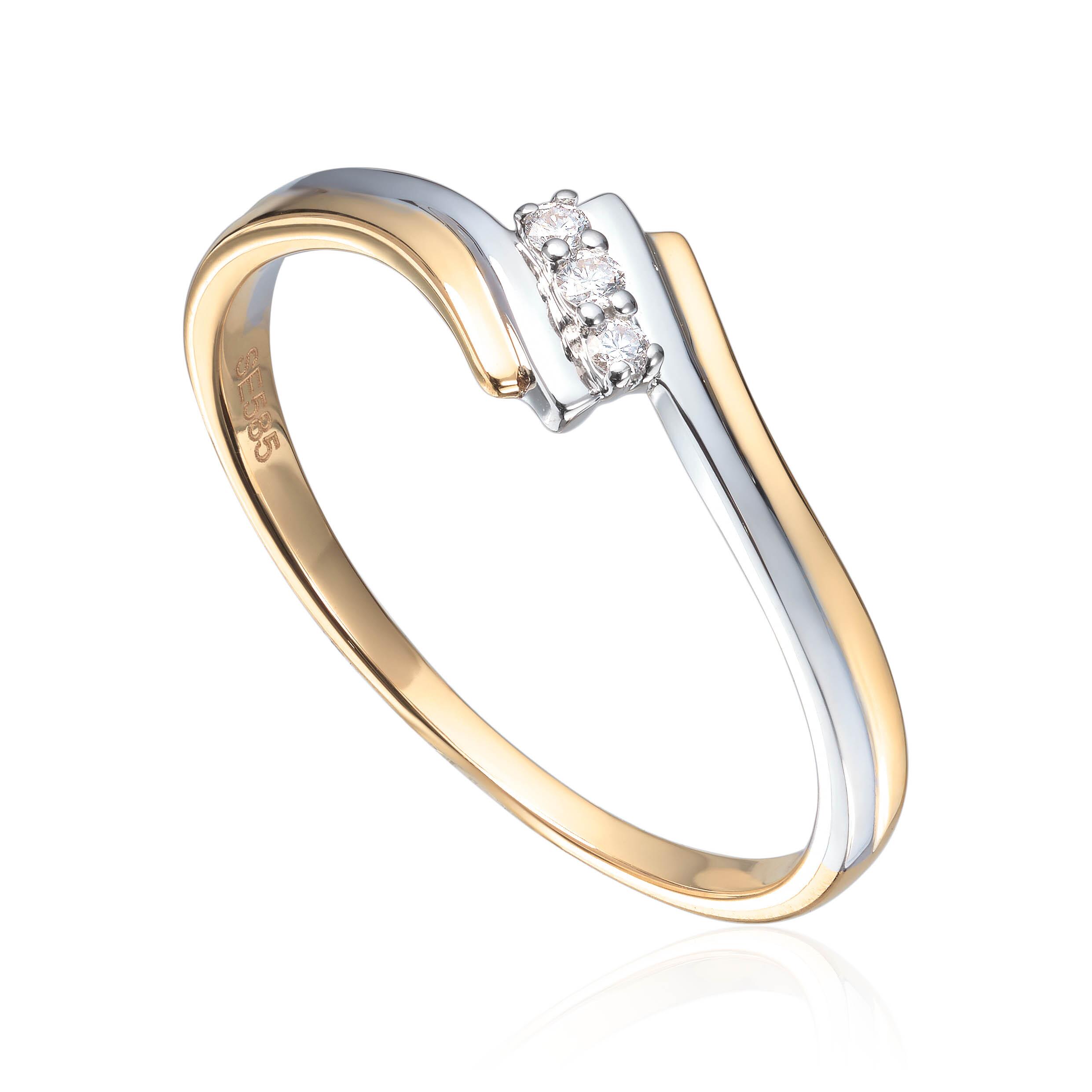 Ring 2-farget med diamanter 0,036ct WSI