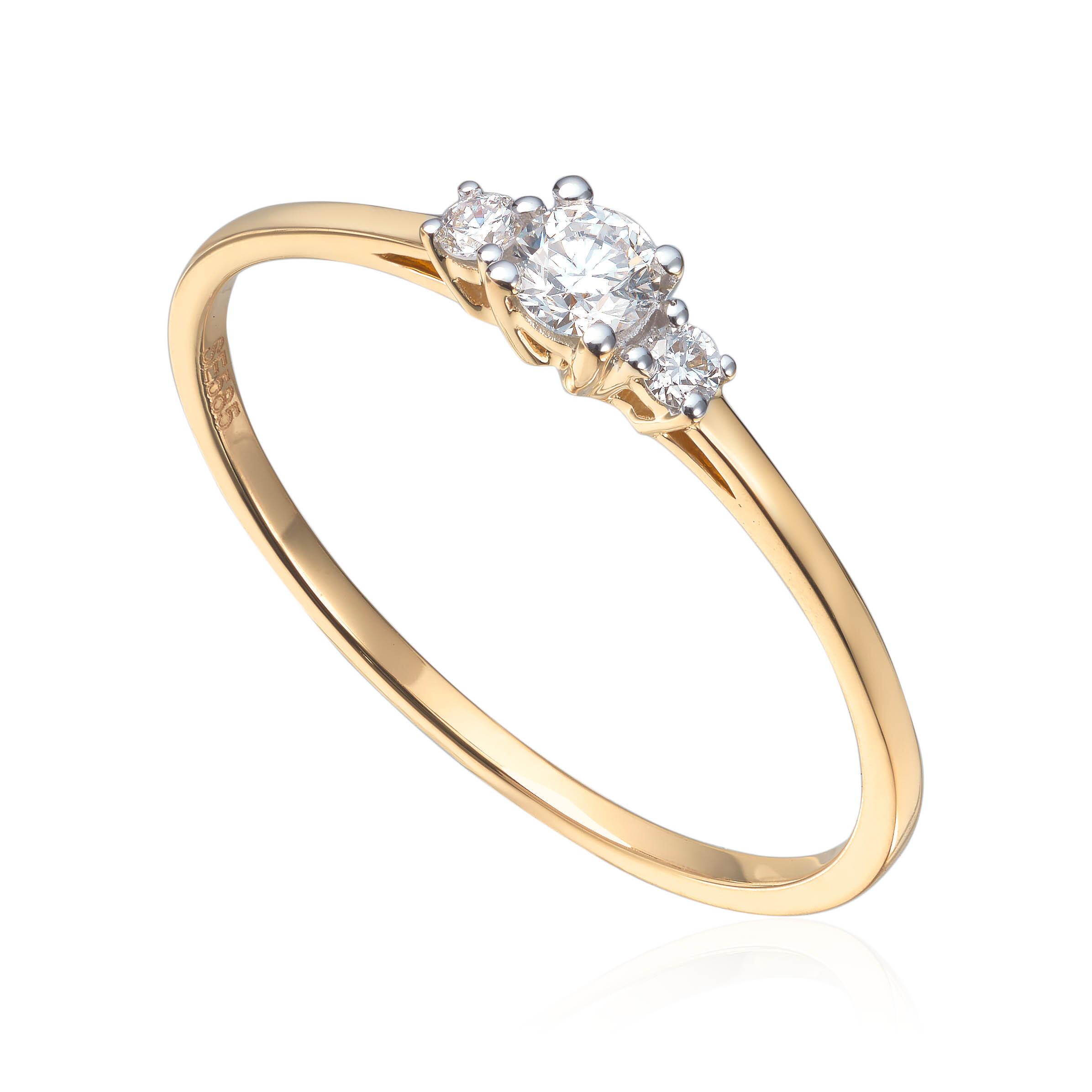 Ring diamanter 0,15ct WSI i gult gull