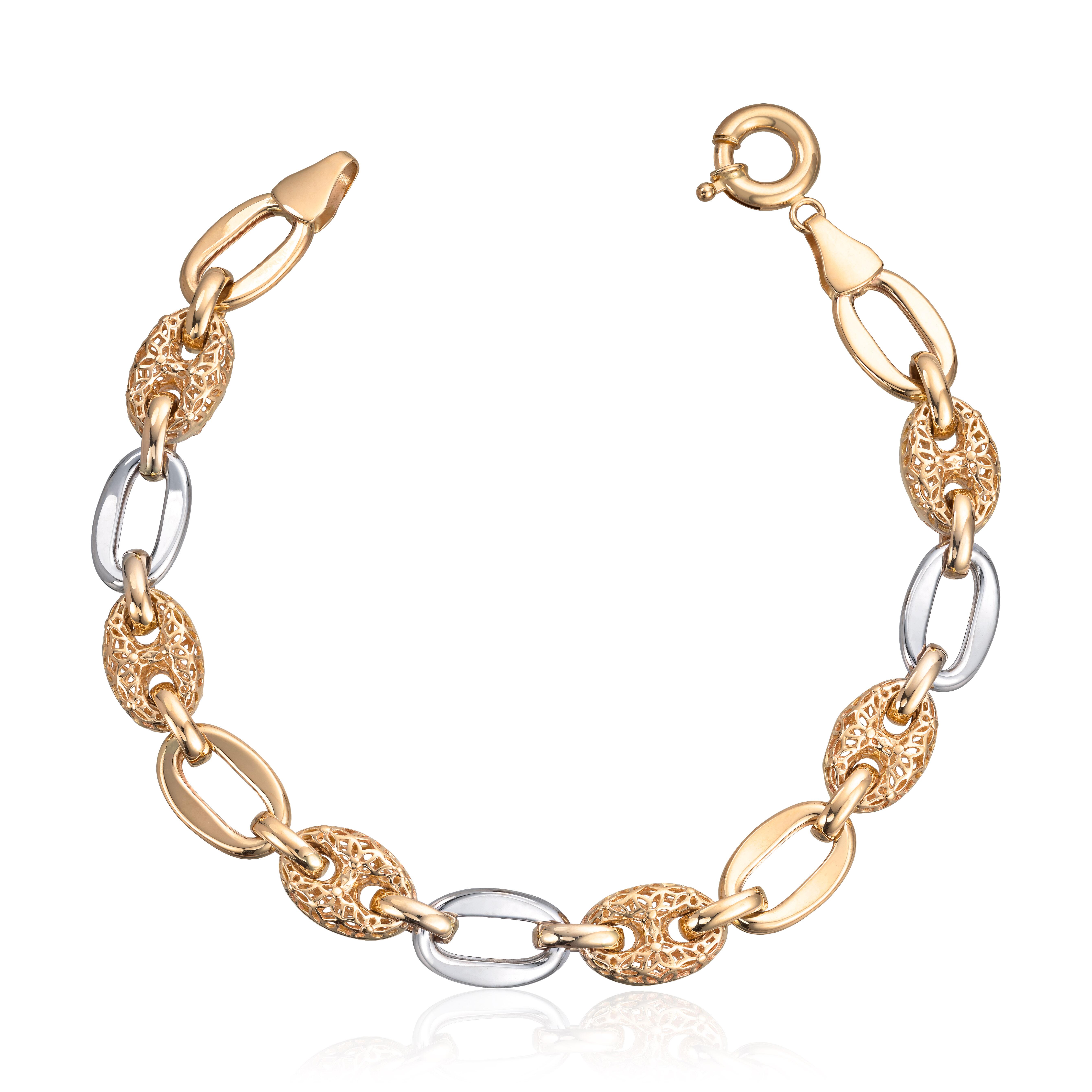 Armbånd i 2-farget "Old Money" 14K