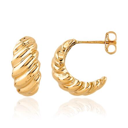Chunky ørepynt i 14K gult gull