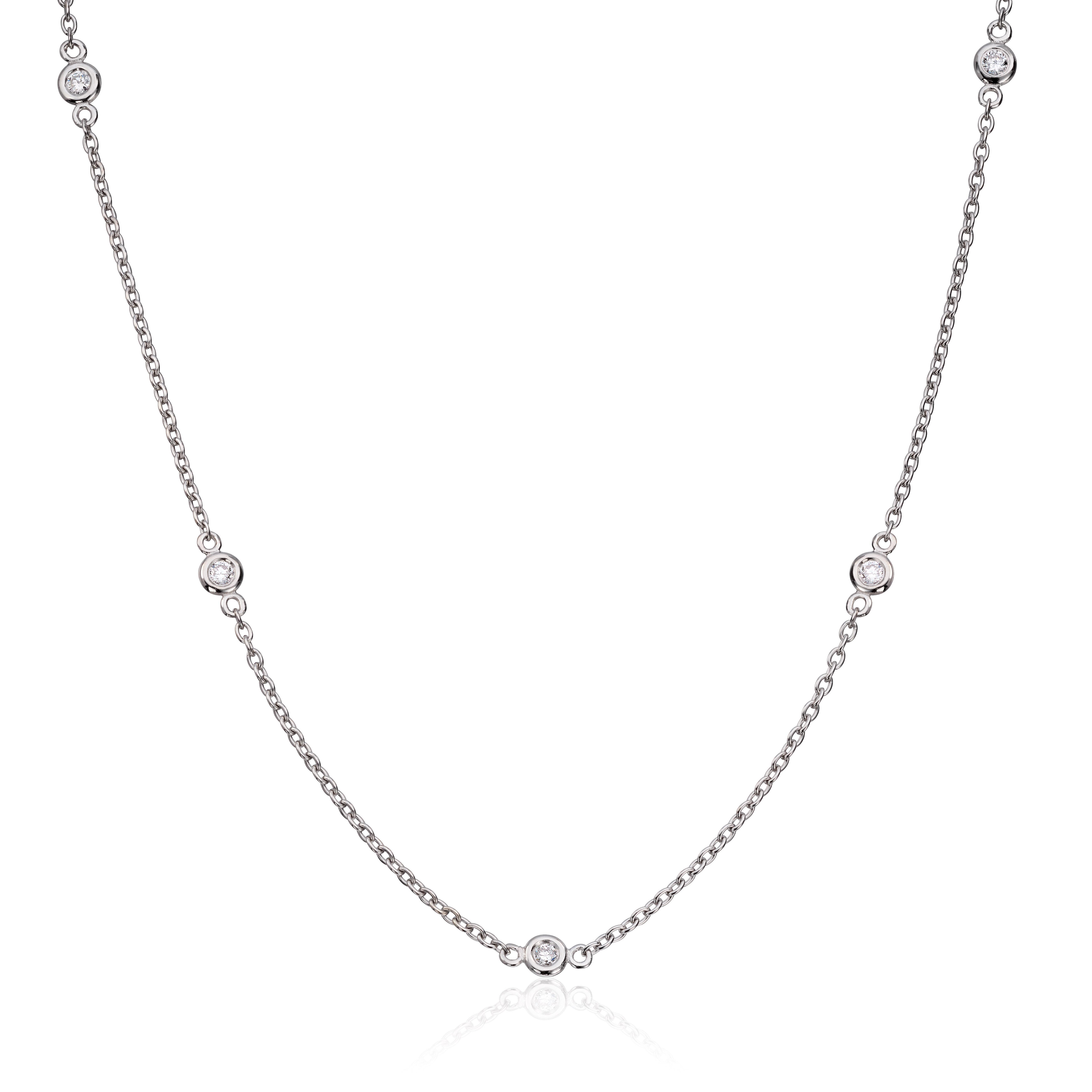 Kjede med diamanter tot. 0,10ct WSI  hvitt gull