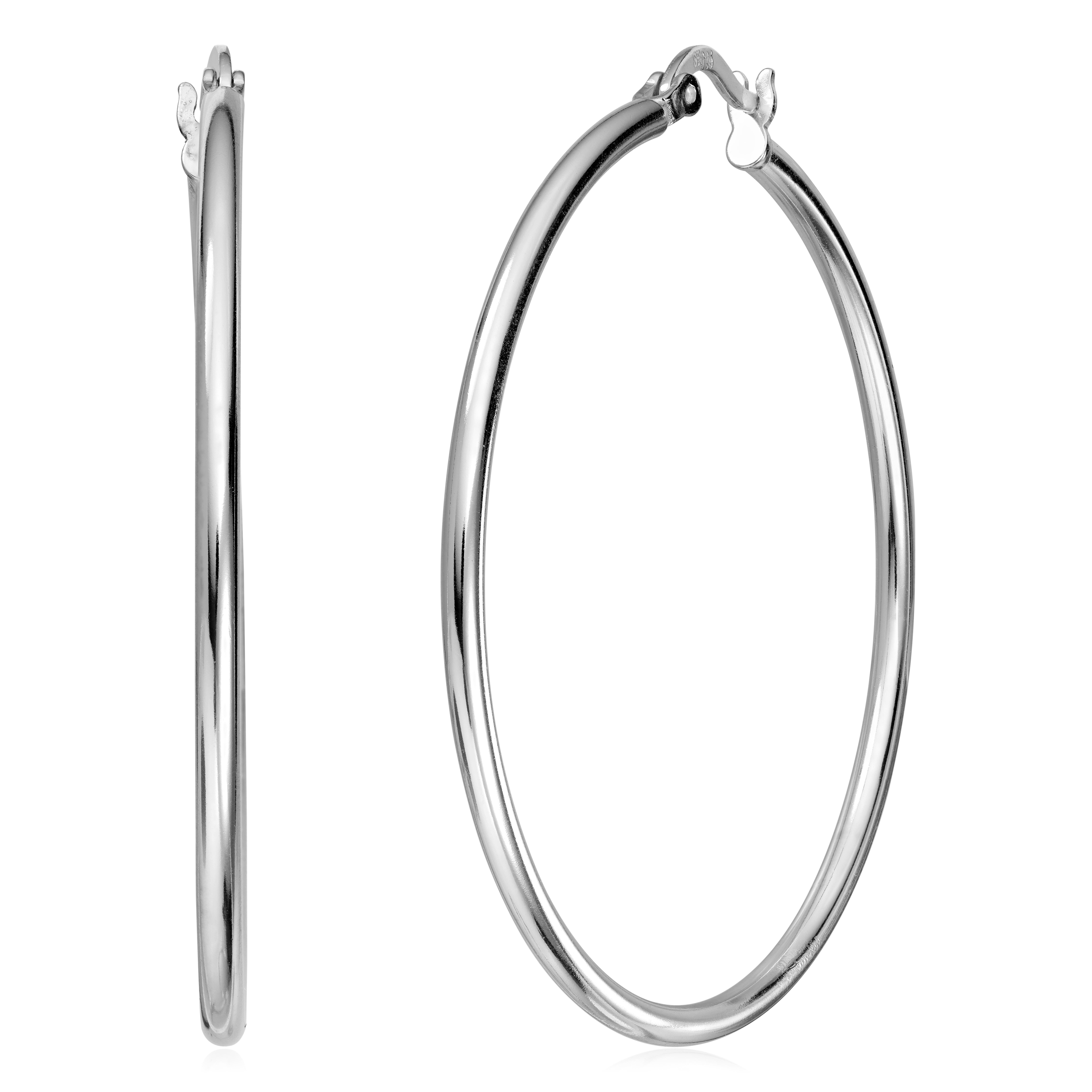 Øreringer i sølv forgylt 2x45 mm