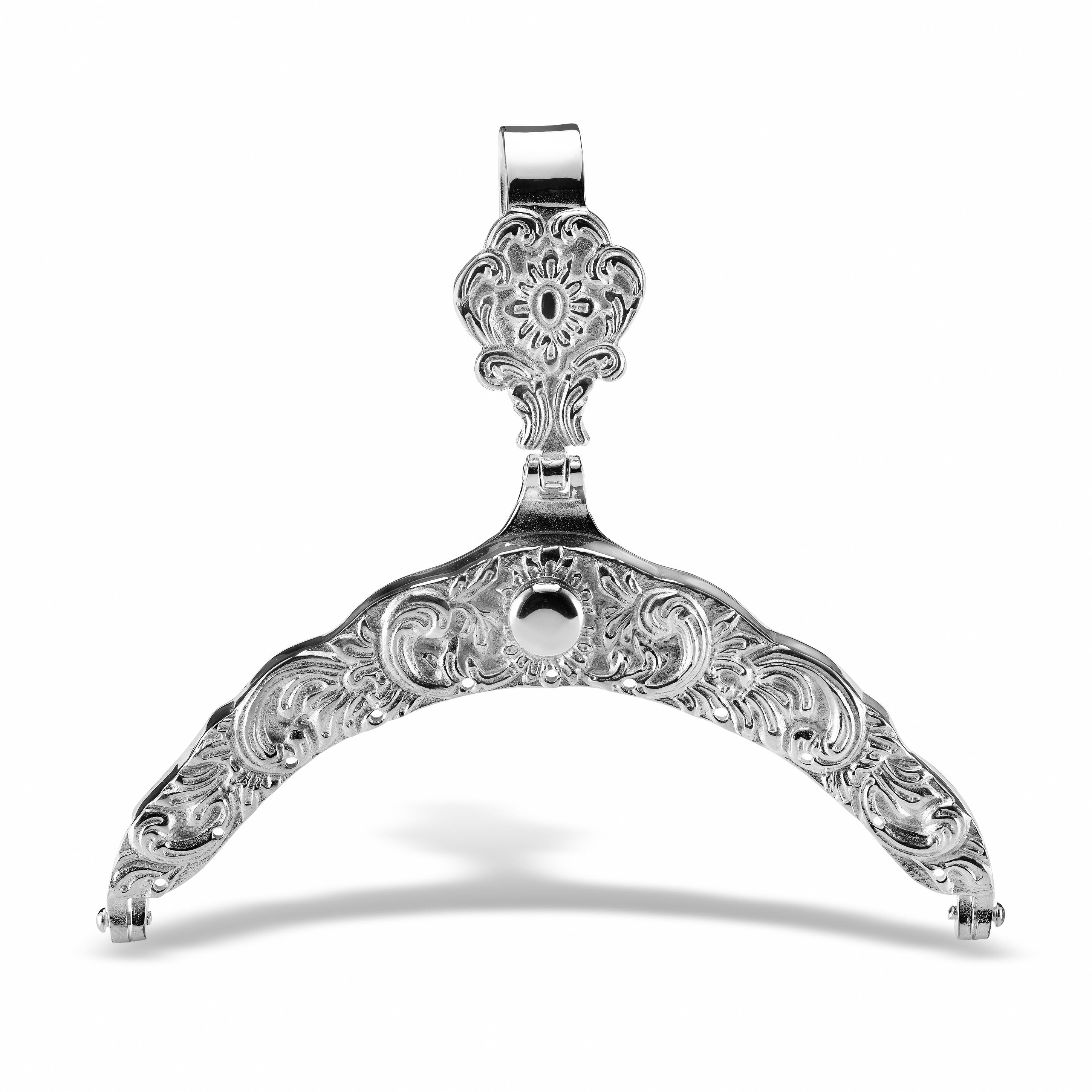 Veskelås barn plett hvit forsølvet