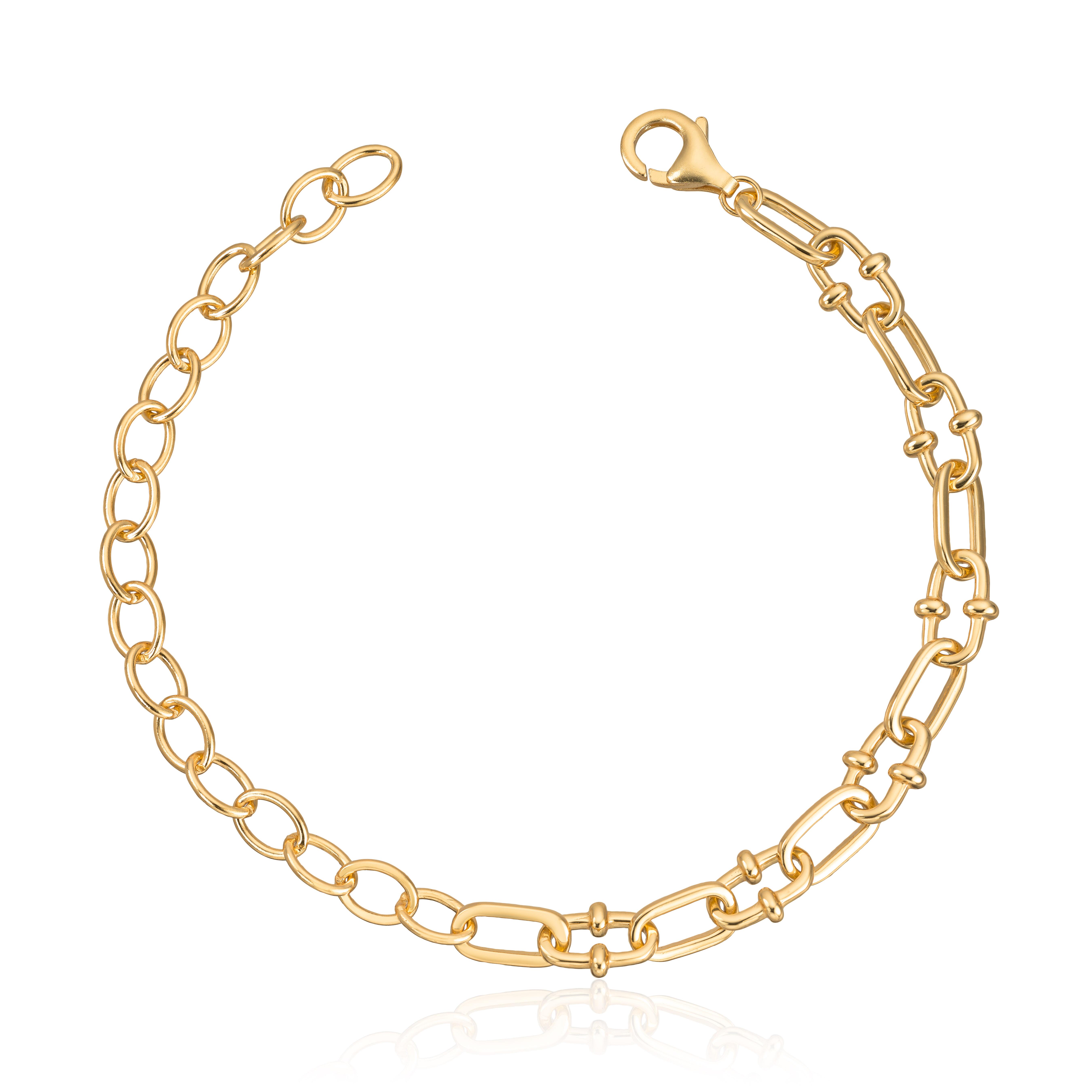 Armlenke "Old money" sølv forgylt