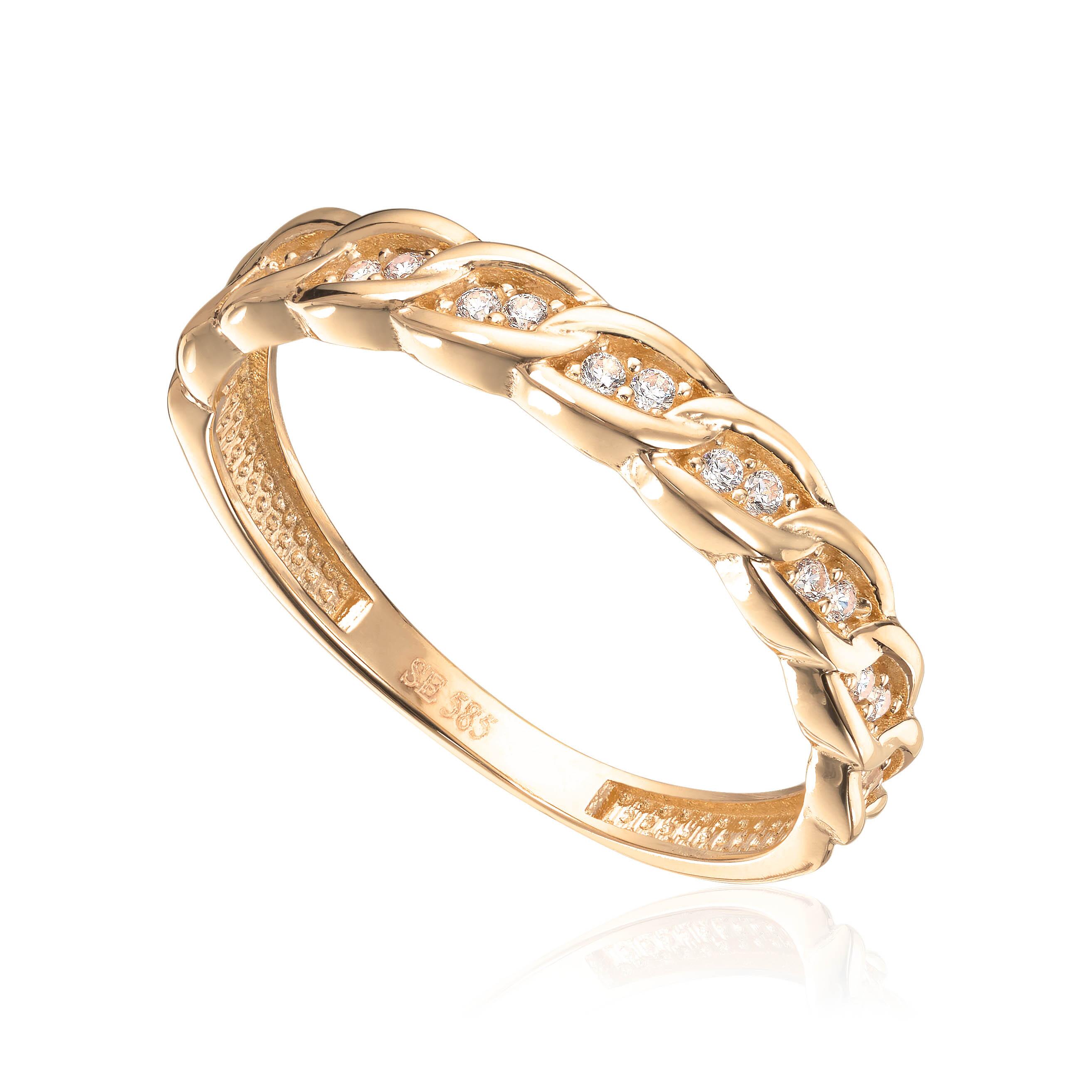 Ring Flettet design Cz 14K