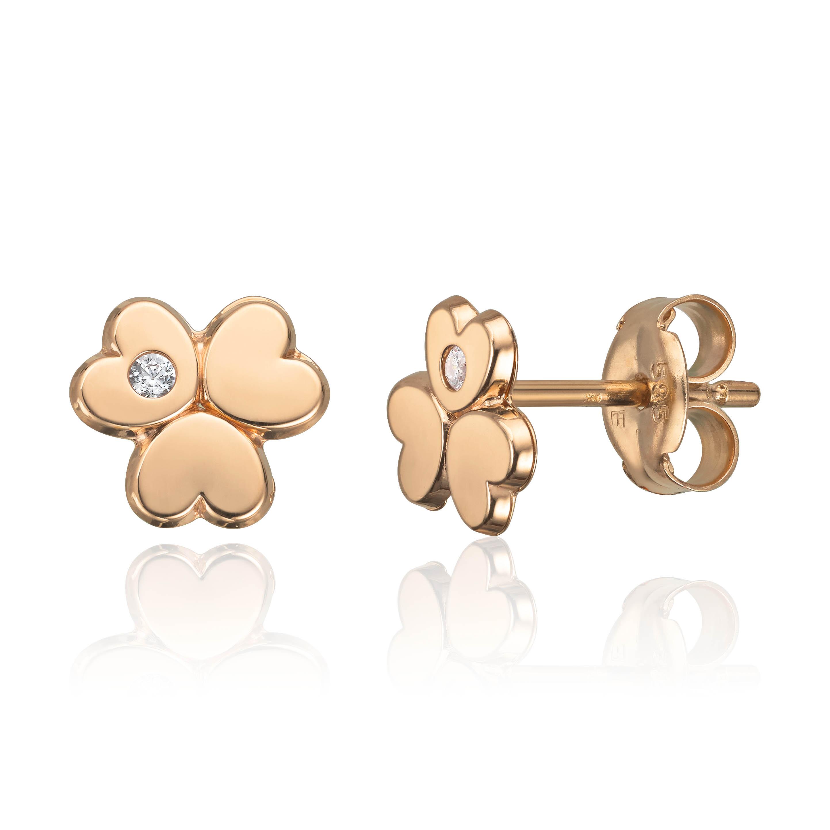 Ørepynt "Lucky Bloom" 14k Gult gull