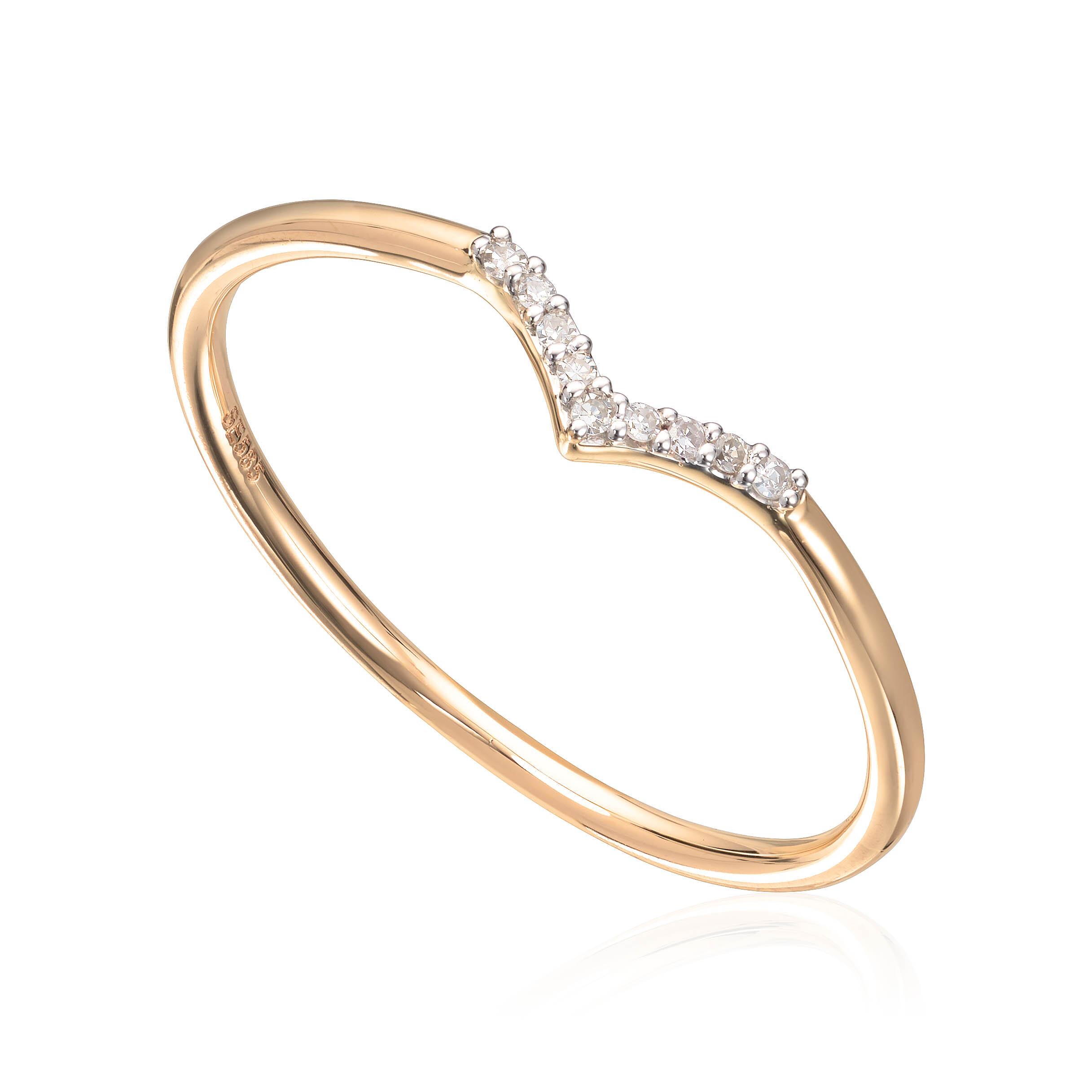 Ring i 14K gult gull med 0,07ct WSI diamant