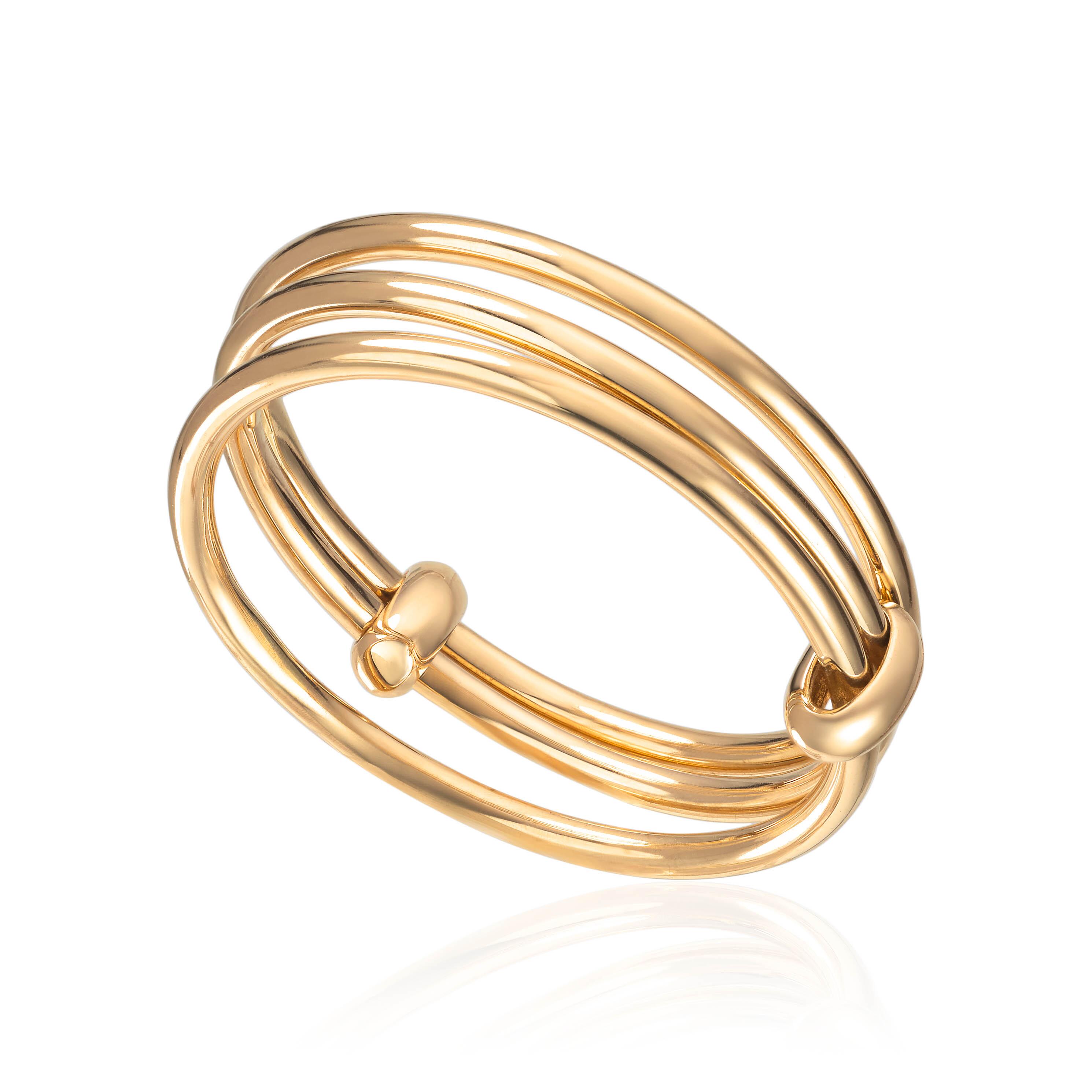 Ring 3-delt i 14K gult gull