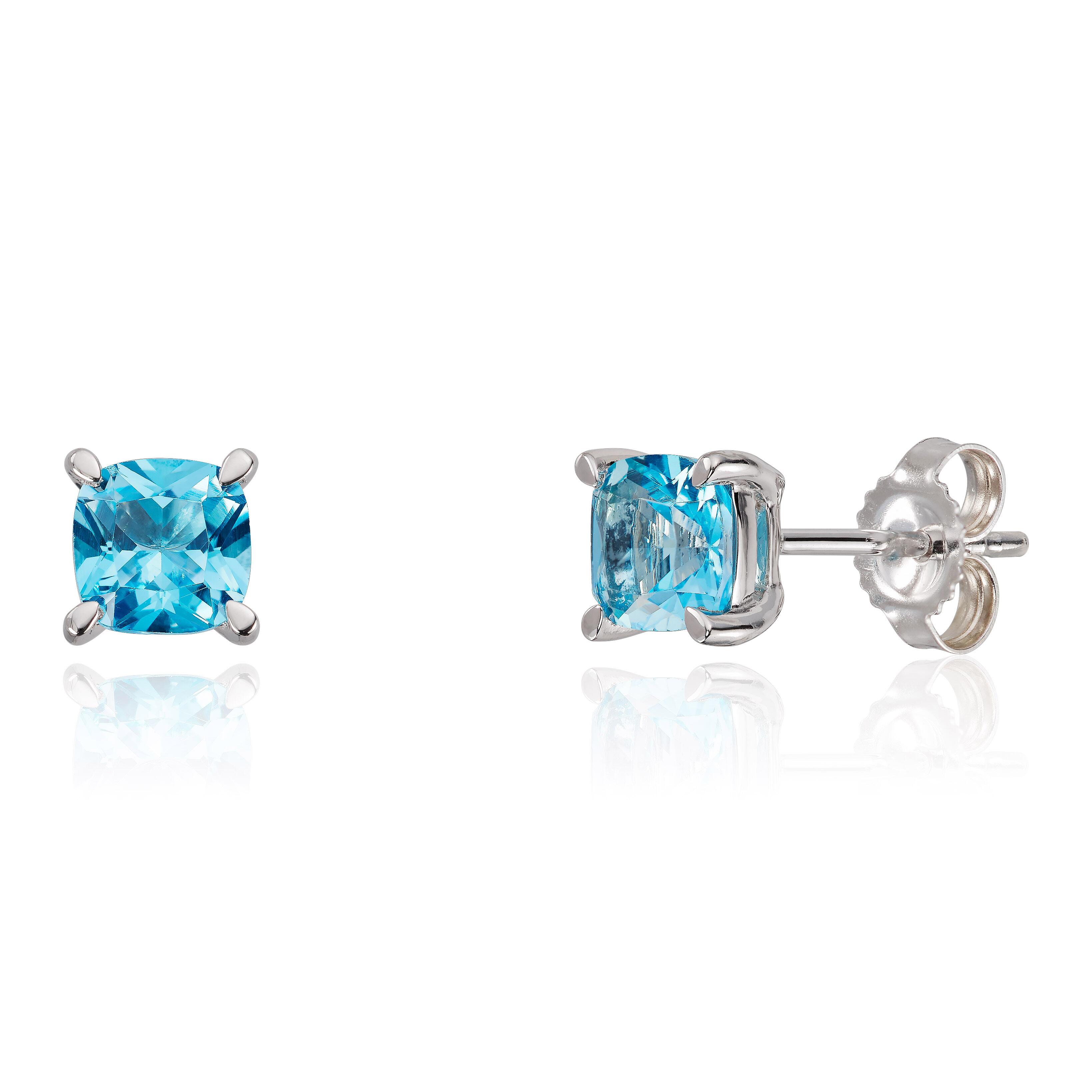 Ørepynt  med topas Swiss blue HV 585