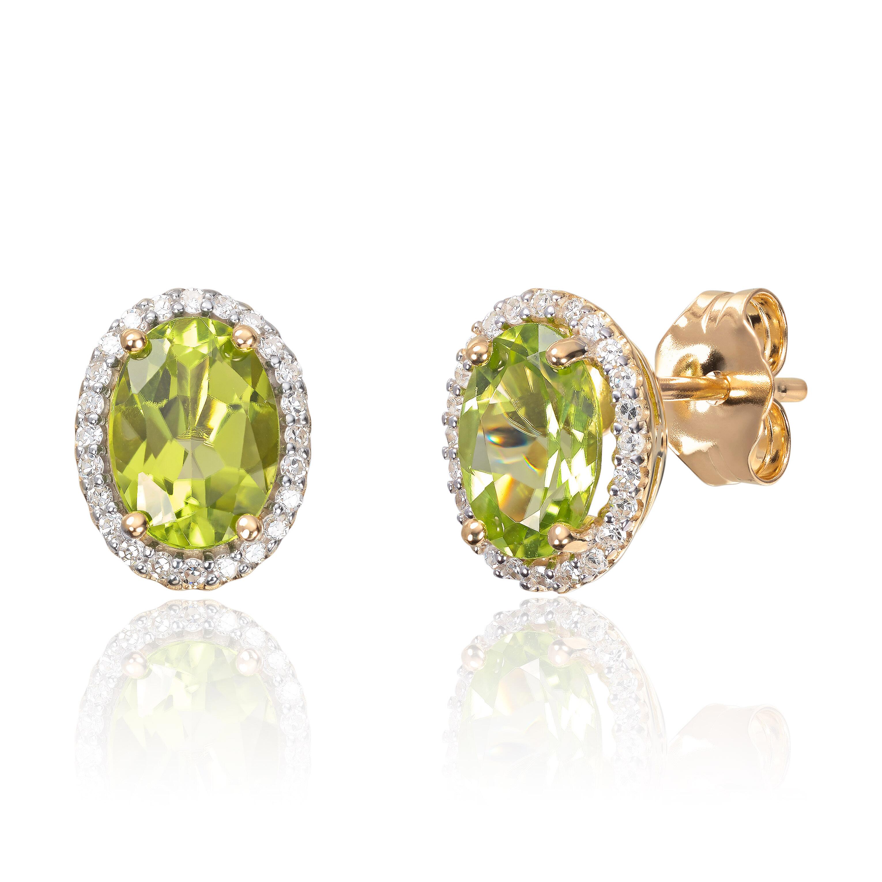 Ørepynt 14K med 0,27ct WSI og Peridot