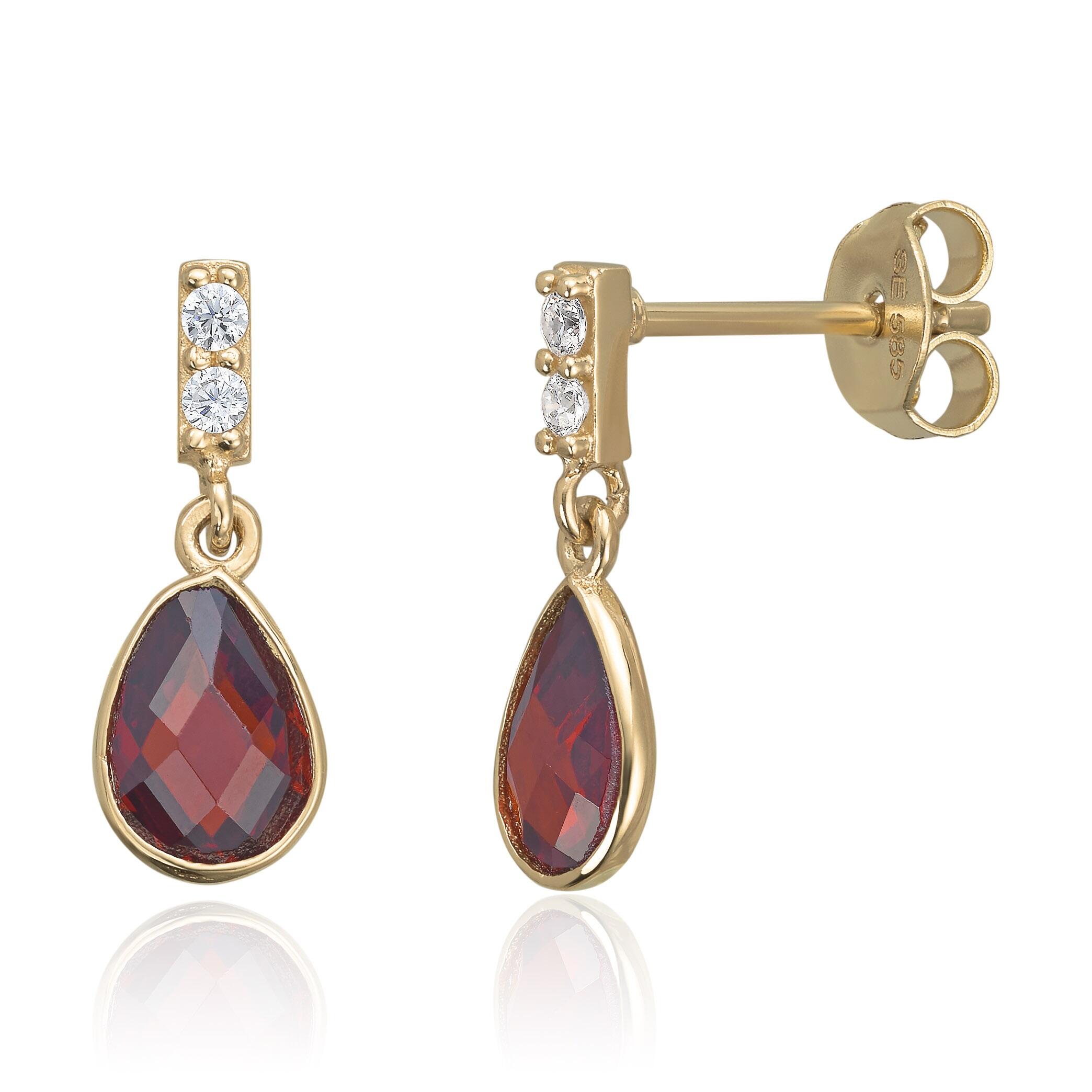 Ørepynt Granat CZ 14K